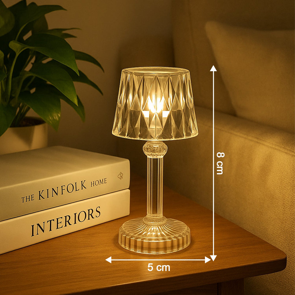 Premium LED mini table lamp with crystal style glow enhancing festive ambience