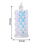 Crystal-designed flameless LED candle lit with changing colors