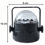 Side view of the USB party light projector showing its adjustable stand.