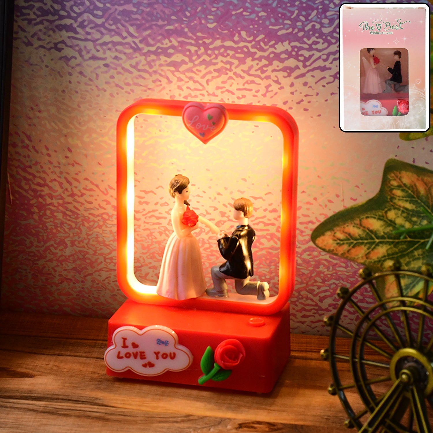 Romantic LED love couple night lamp with glowing warm light