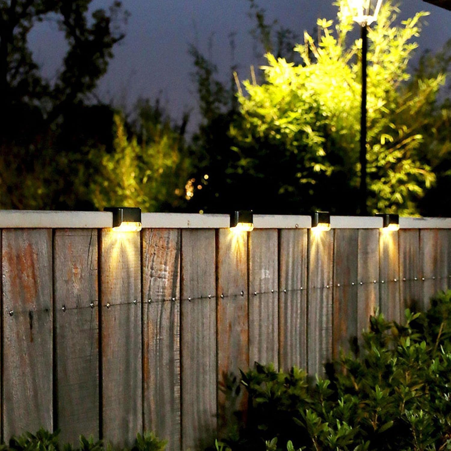 Close-up of a single solar step light demonstrating its durable, weather-resistant casing.