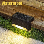 Detailed shot of a solar step light's high light transmission lampshade.