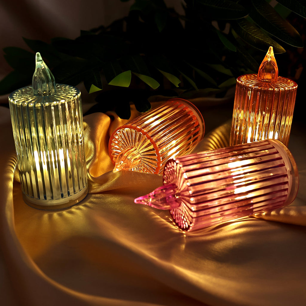 Decorative LED flameless candle emitting safe warm light