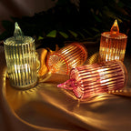 Decorative LED flameless candle emitting safe warm light