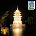 Premium LED Crystal Pagoda Decorative Lamp emitting warm glow