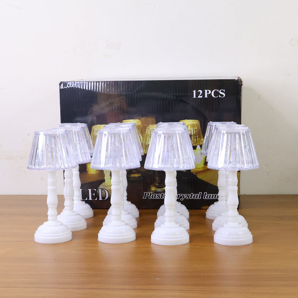 Battery operated LED crystal table lamp for portable home lighting