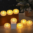 Set of elegant LED flameless candles with realistic flickering flame effect
