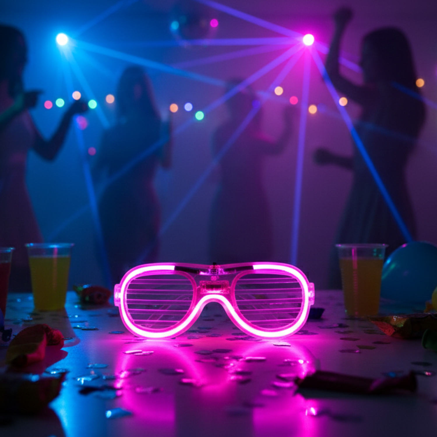 LED illuminated party glasses accessory glowing brightly