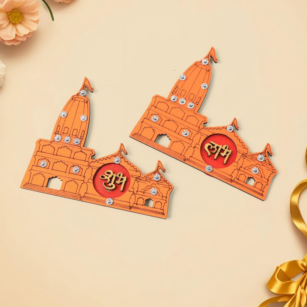 High-quality Shubh Labh temple wall decal designed for festival decorations and spiritual spaces.