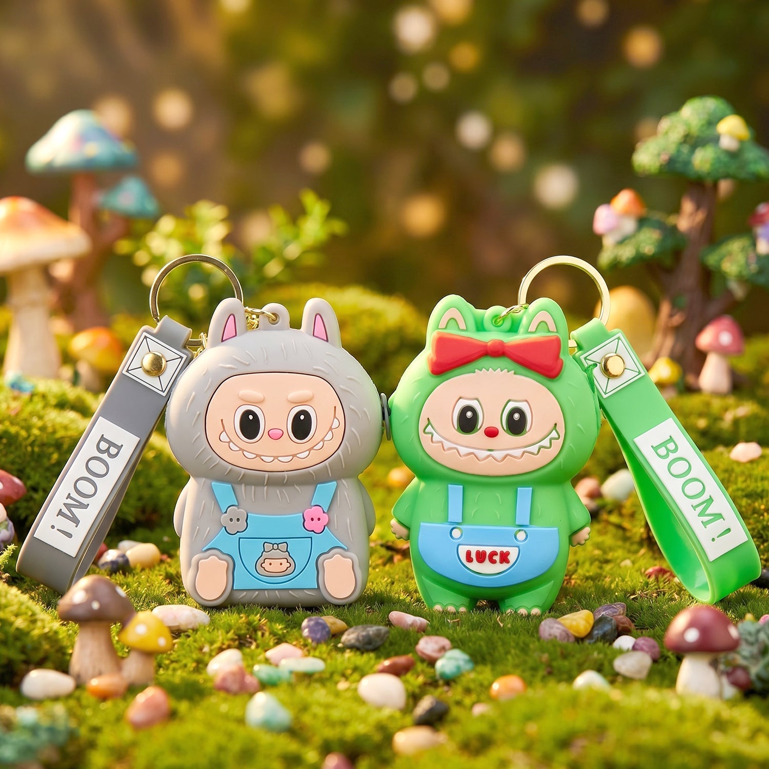 Lightweight silicone pouch keychain for kids and adults