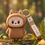 Portable silicone mini pouch keychain with cute character design