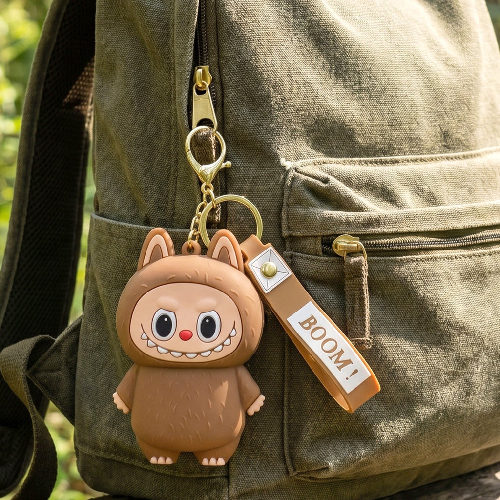 Durable cartoon silicone pouch keychain for kids and adults