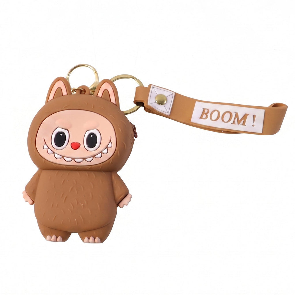 Soft silicone keychain pouch for organizing small items