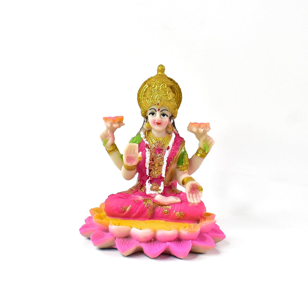 Elegant Lakshmi Mata idol on lotus base for home temple decoration