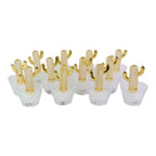 Warm glowing cactus shaped LED tealight candle suitable for festivals and parties