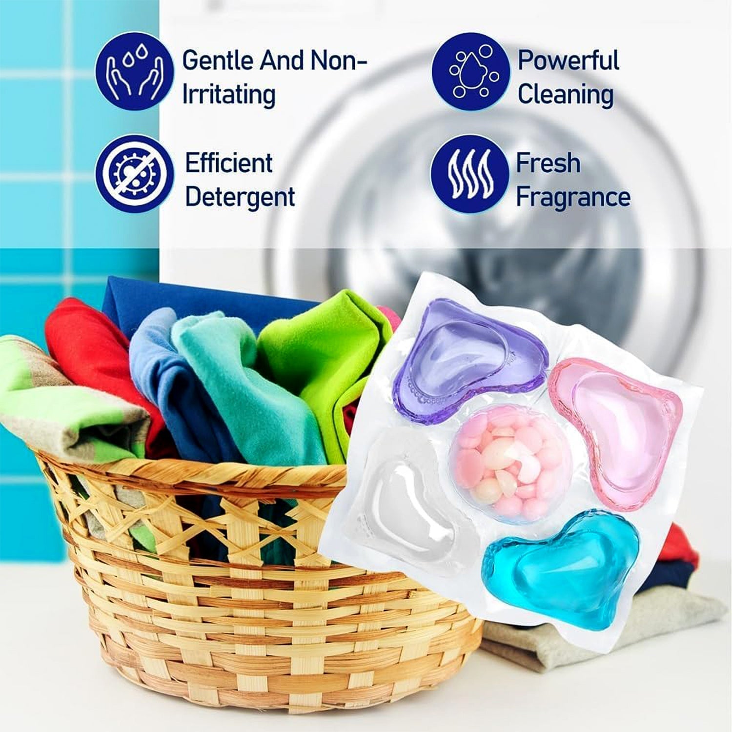 Pack of 10 multi-action Laundry Detergent Pods for daily wash