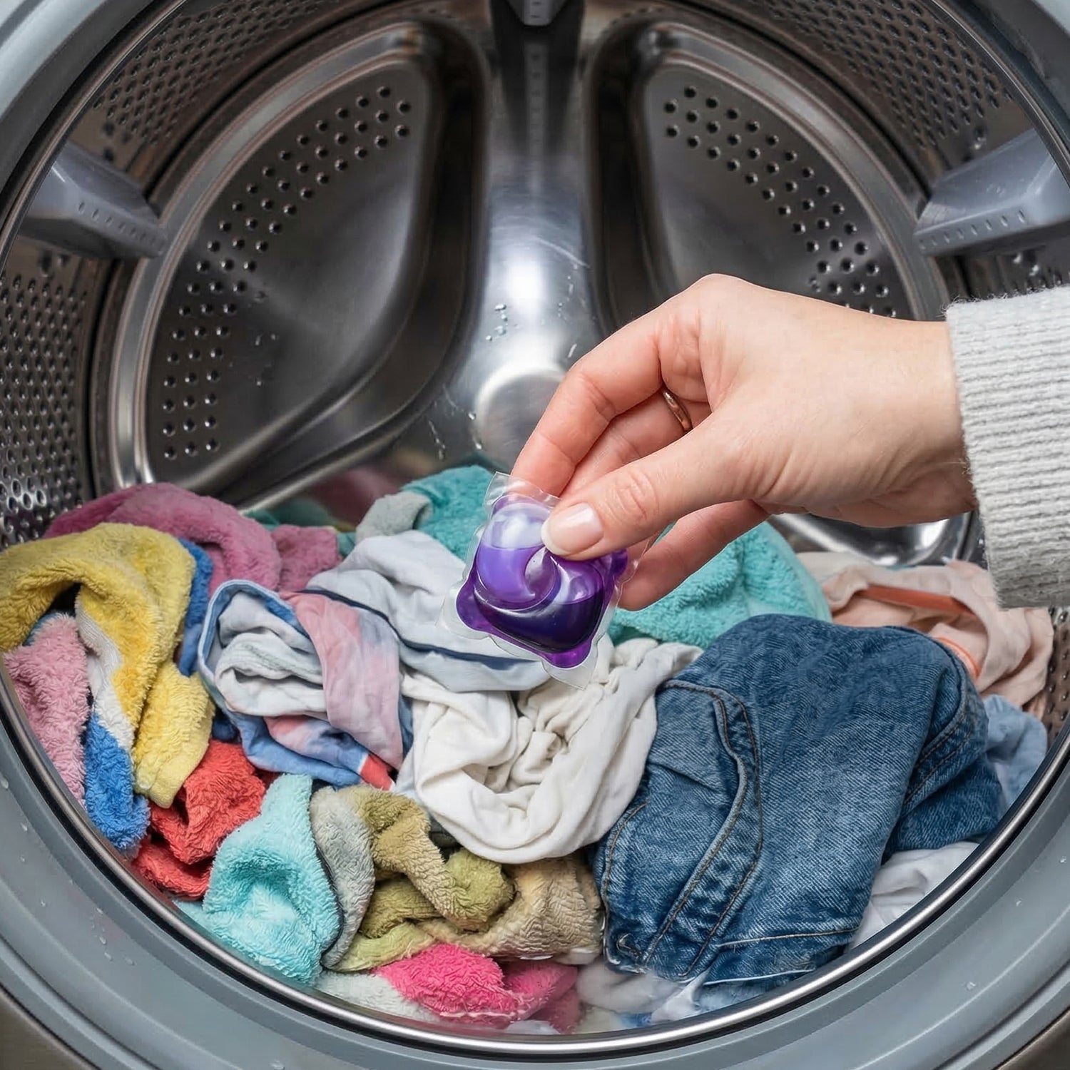 Machine detergent capsules for washing clothes