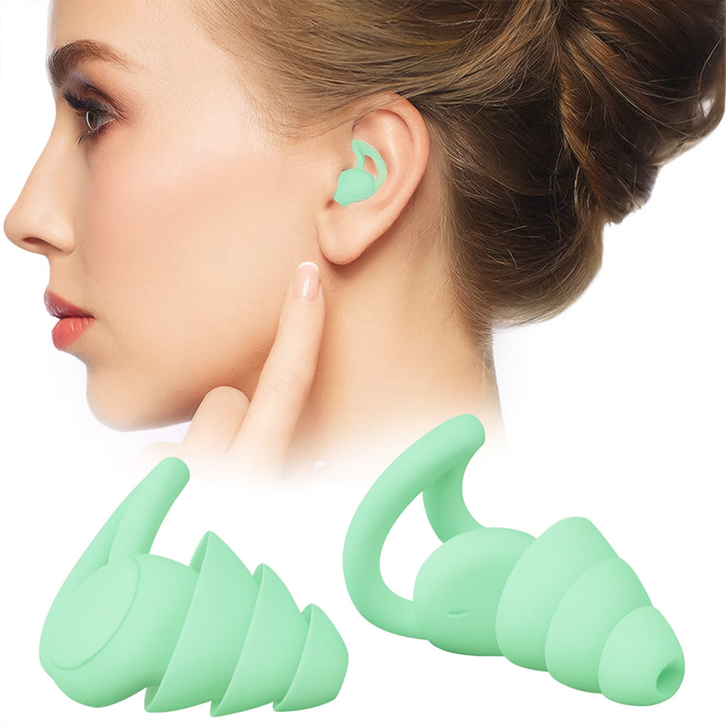 Triple layer silicone earplugs designed for superior noise insulation.