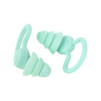 Close-up of noise reduction earplugs made with triple-layer silicone.
