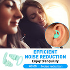 Premium silicone earplugs with layered noise reduction technology.