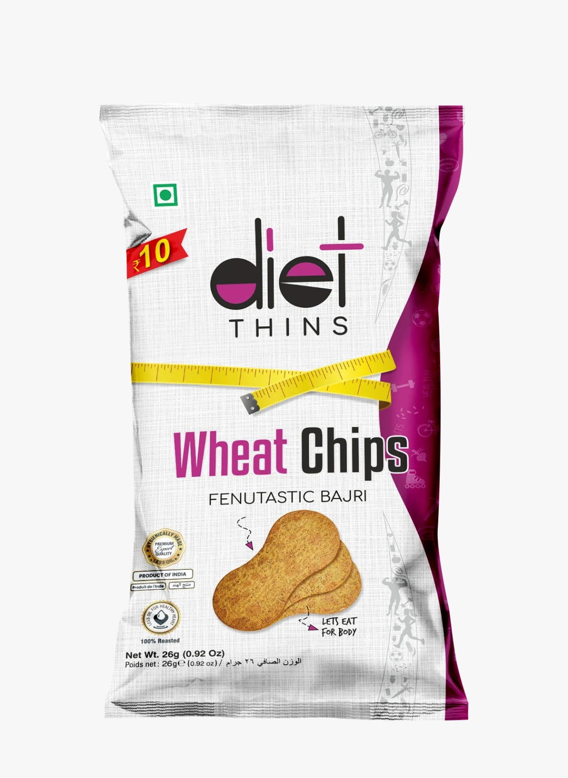 Maniarr's Bajri Mini Diet Thins pack, highlighting the healthy millet snack.