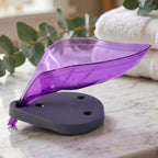 Elegant leaf-shaped soap dish with a functional draining system.