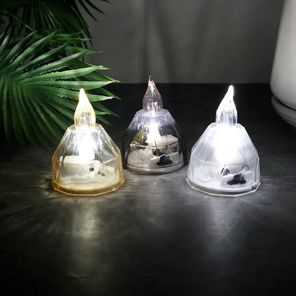 Warm white flickering LED candle lights perfect for pooja rituals