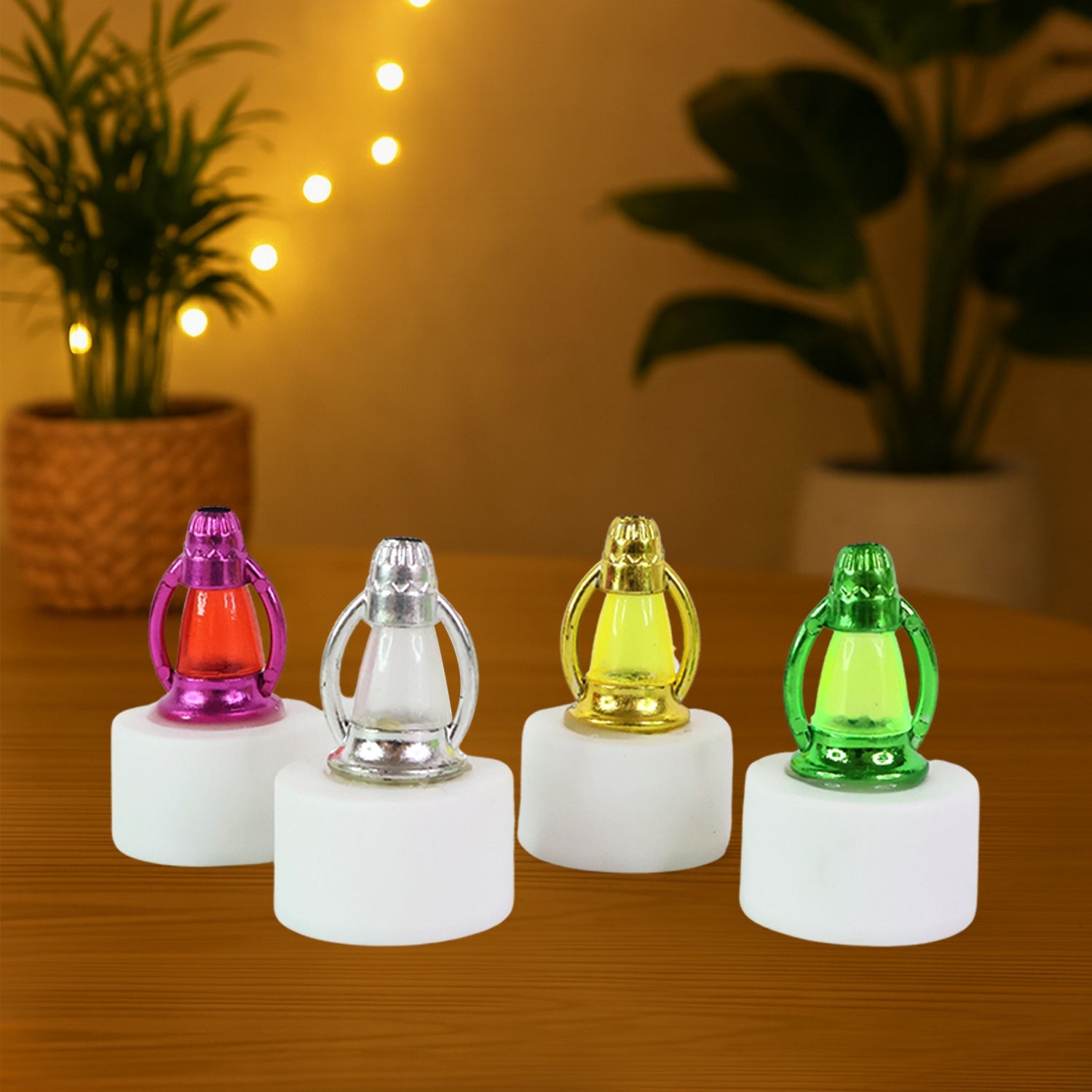 Compact LED candle lamp with multicolor LED glow for safe decor