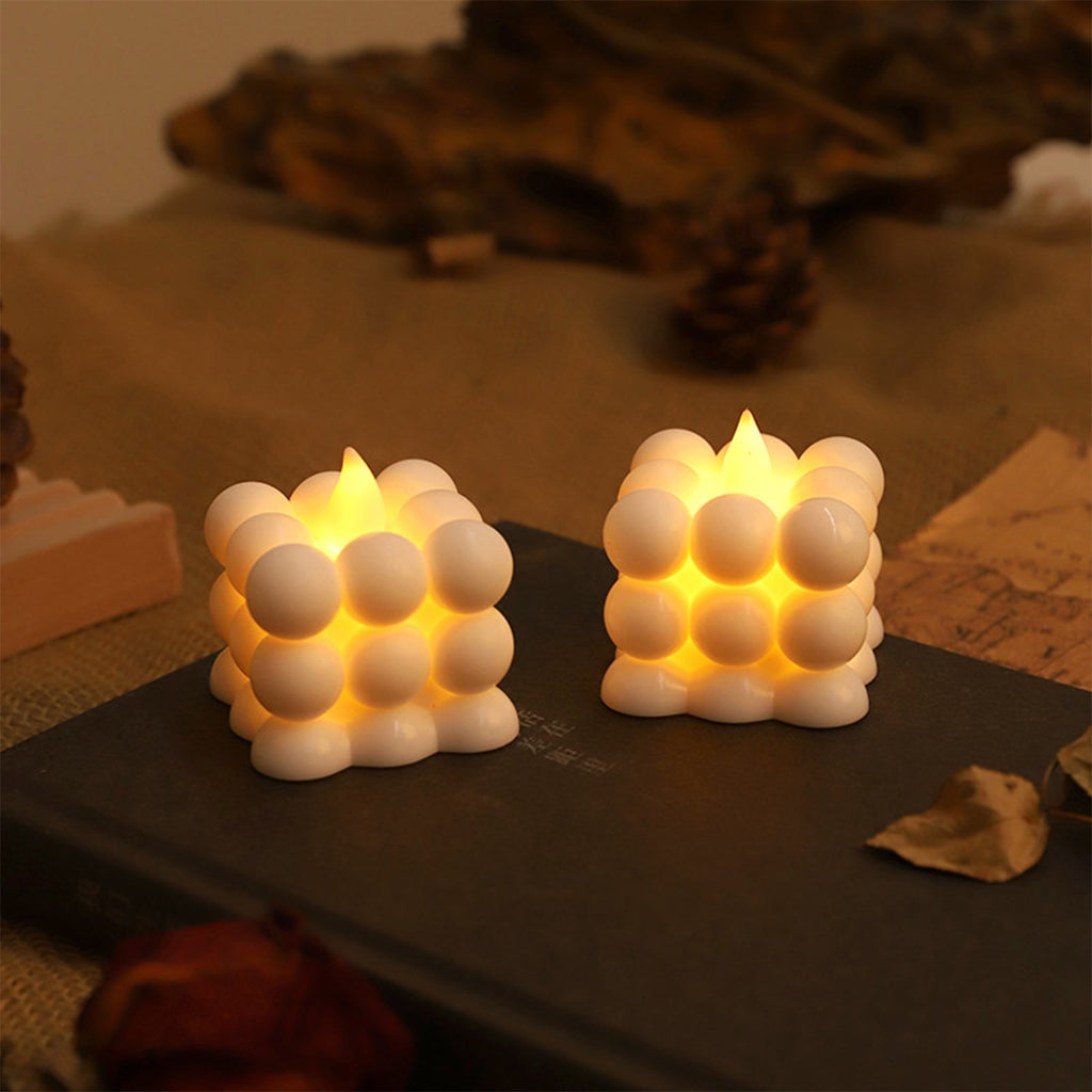 Battery-powered flameless LED bubble candles for safe home lighting