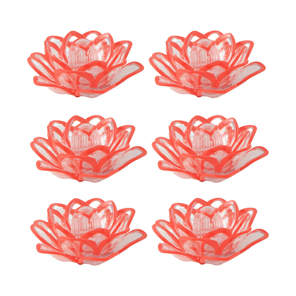Smokeless LED lotus shaped decorative candles providing warm light atmosphere