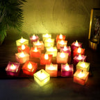 Elegant multi-color square LED tealight candles suitable for home décor