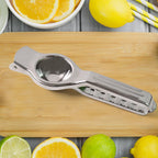 Steel lemon hand press for efficient juice extraction of citrus fruits