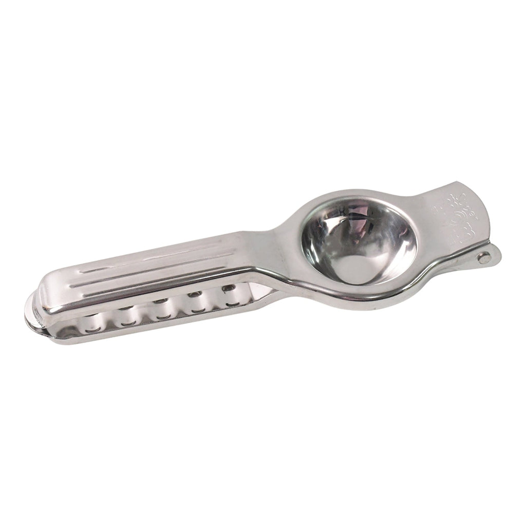Stainless steel manual citrus press with built-in seed filter