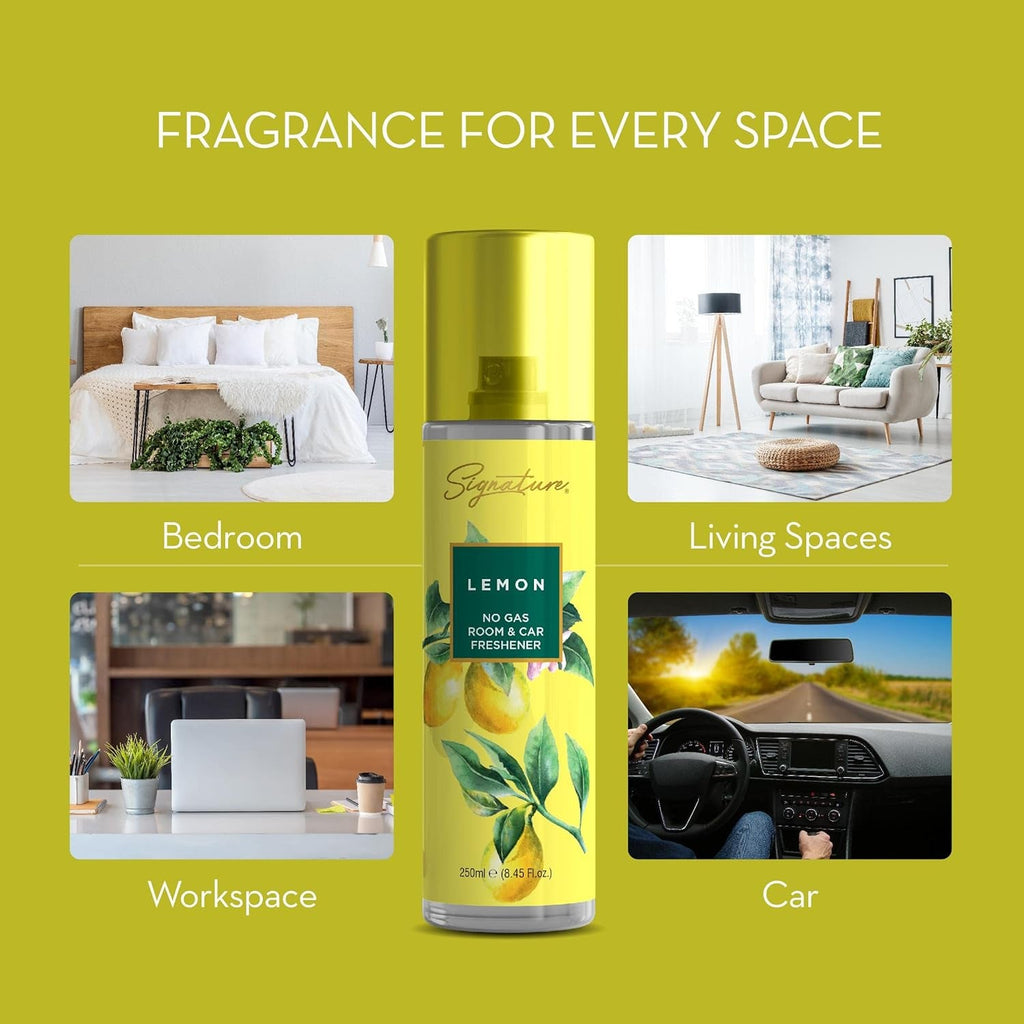 Long-lasting lemon fragrance spray for home and vehicle