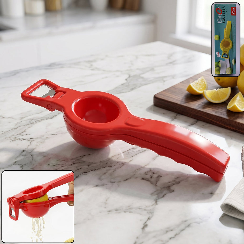 2-in-1 Lemon Squeezer & Bottle Opener in a studio shot.