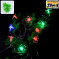 3 meter Leaf & Flower LED Decorative String Light with multi-color bulbs illuminating festively
