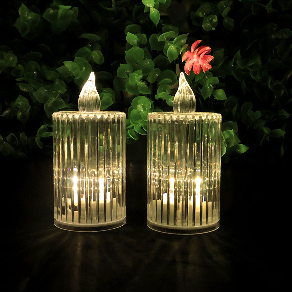 LED flameless candle light with realistic warm flicker glow