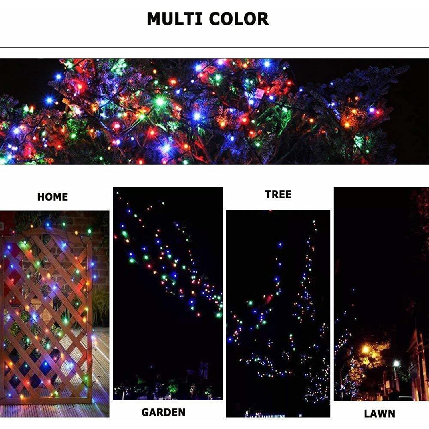 Close-up of vibrant multicolor LED bulbs on string fairy lights