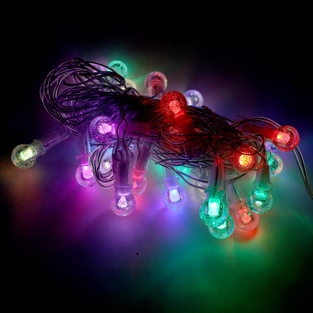 Colorful LED glow decorative string lights with bubble texture bulbs for festivals