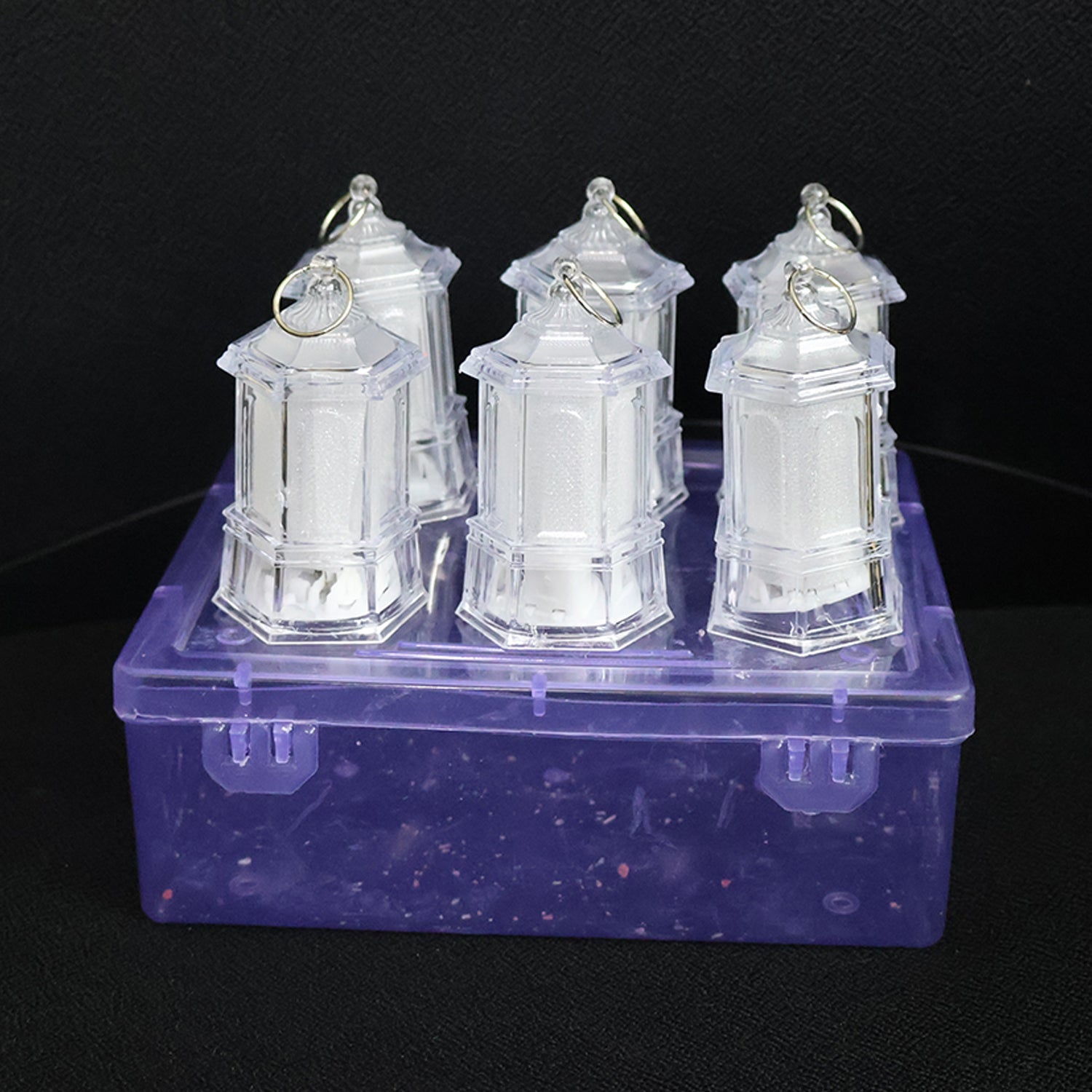 Set of 6 flameless LED hanging lantern candles ideal for indoor and outdoor decor