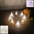 Set of 8 LED flameless decorative diyas with crystal-style light effect