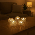 LED flameless tealight candles arranged as elegant decorative lights