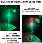 Close-up image of LED lights on digital voltage tester pen during electrical testing