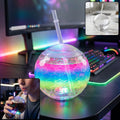 Colorful LED glow drink cup with straw and lid for parties