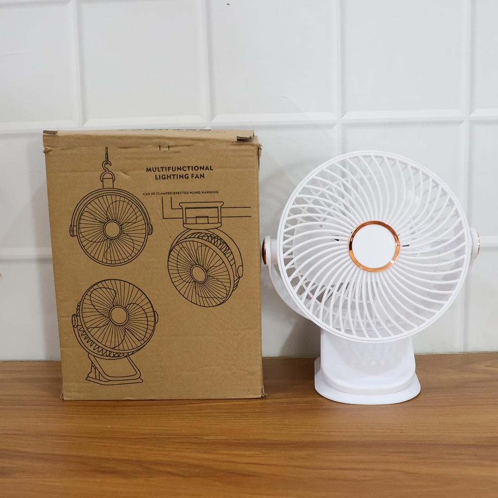 Portable mini fan with USB charging cable and clip stand