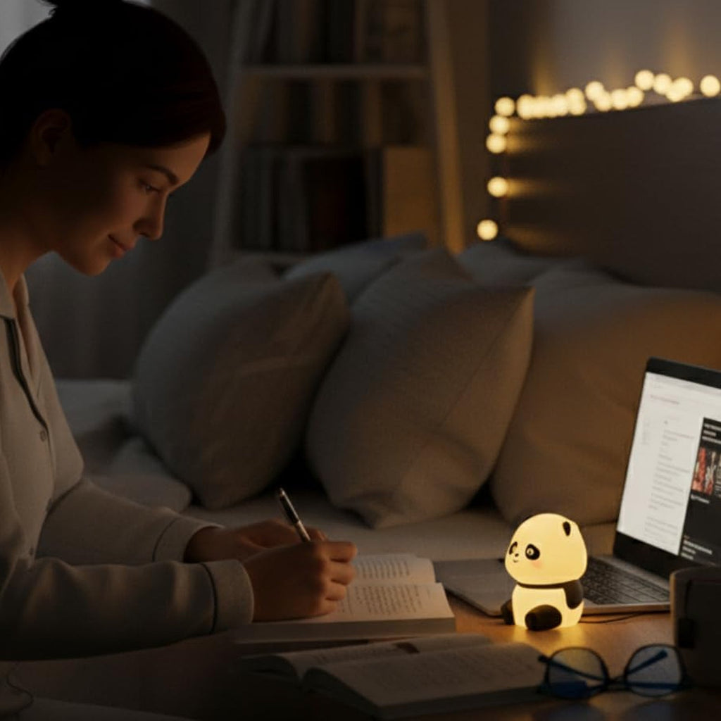 Kids panda night lamp with soft LED glow