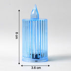 Decorative flameless LED candle light showcasing ribbed crystal texture