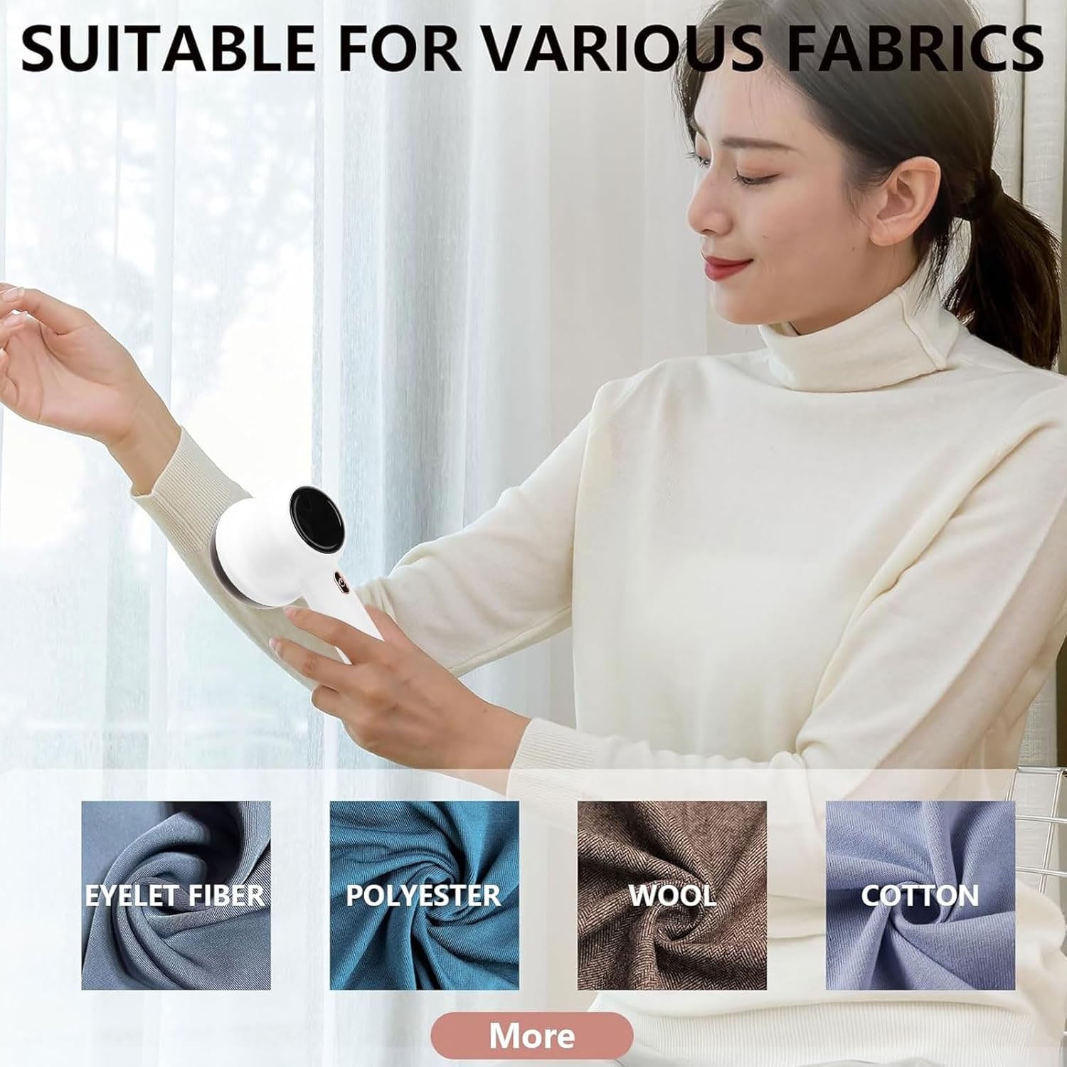 Fabric lint remover handheld electric fuzz removal device for clothes