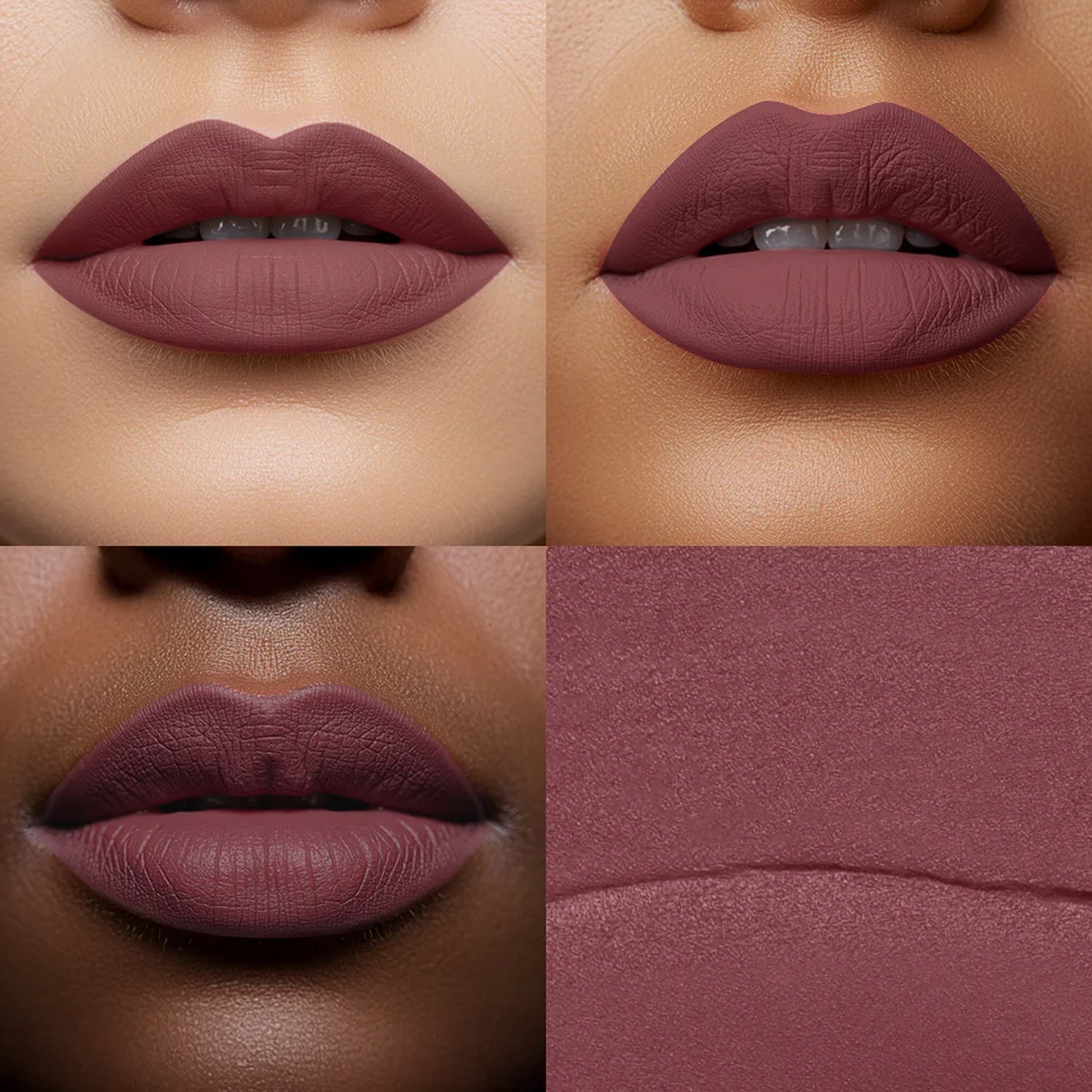 Luxury lipstick in rose-gold metallic case with smooth vivid matte color