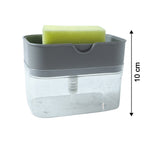 Diagram illustrating the dimensions of the liquid soap dispenser.